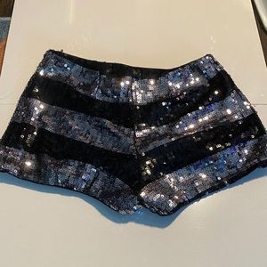 sequin black and gray shorts